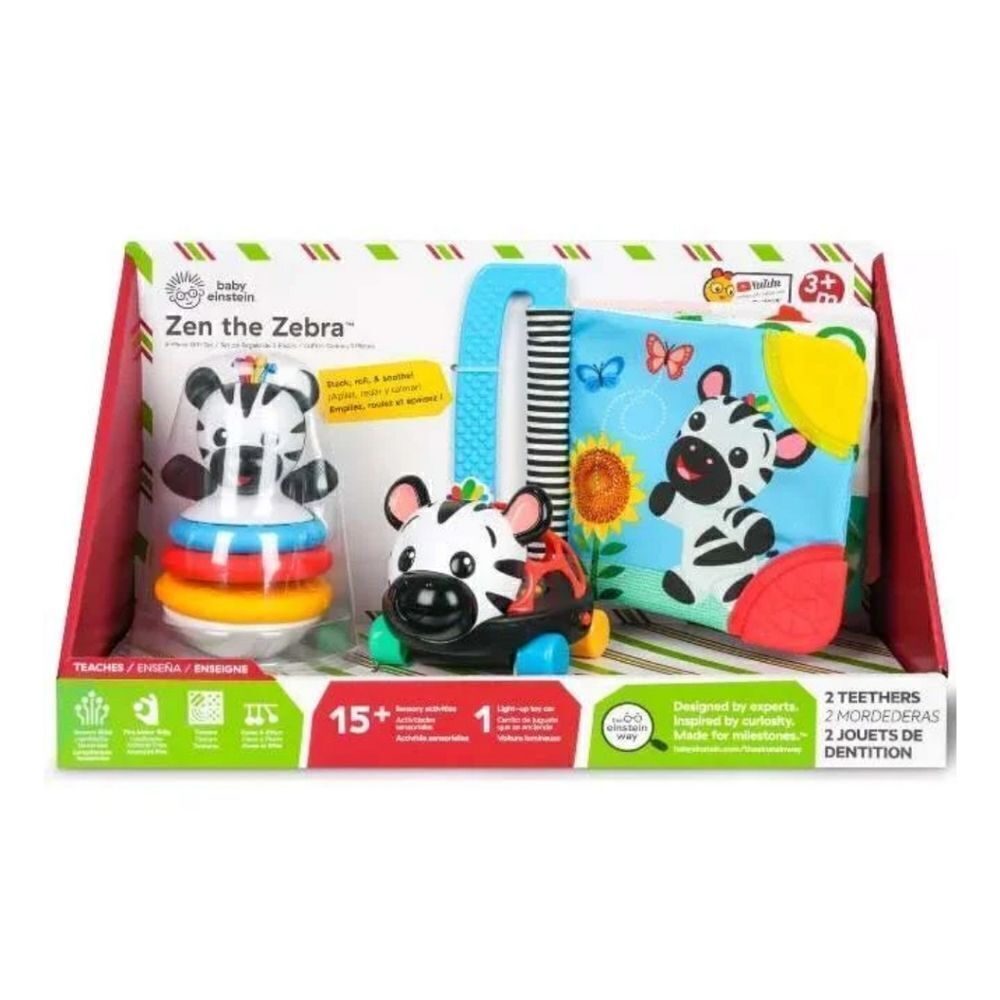 New Baby Einstein Zen the Zebra 3-Piece Gift Set